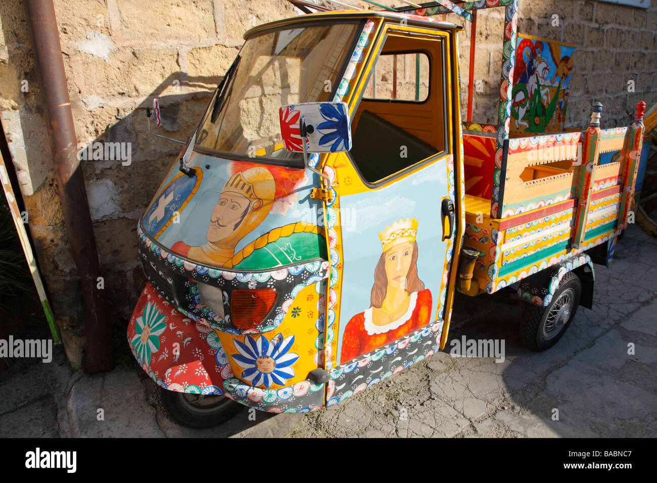 Painted car, Palermo, Sicily, Italy Stock Photo Alamy