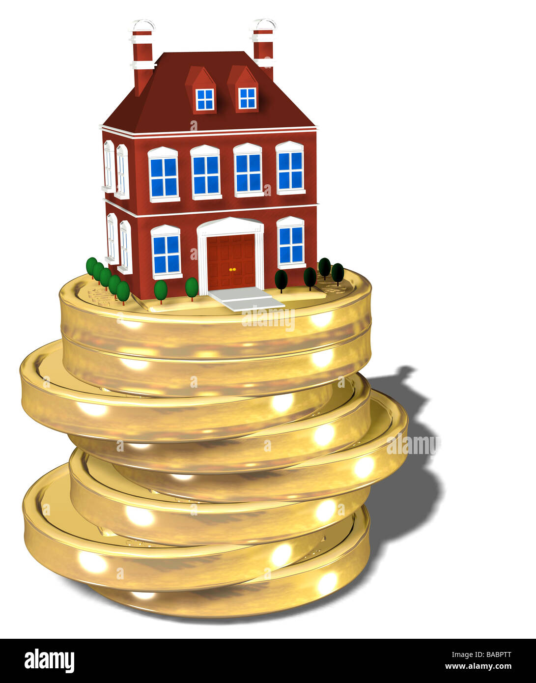 coins with house Stock Photo