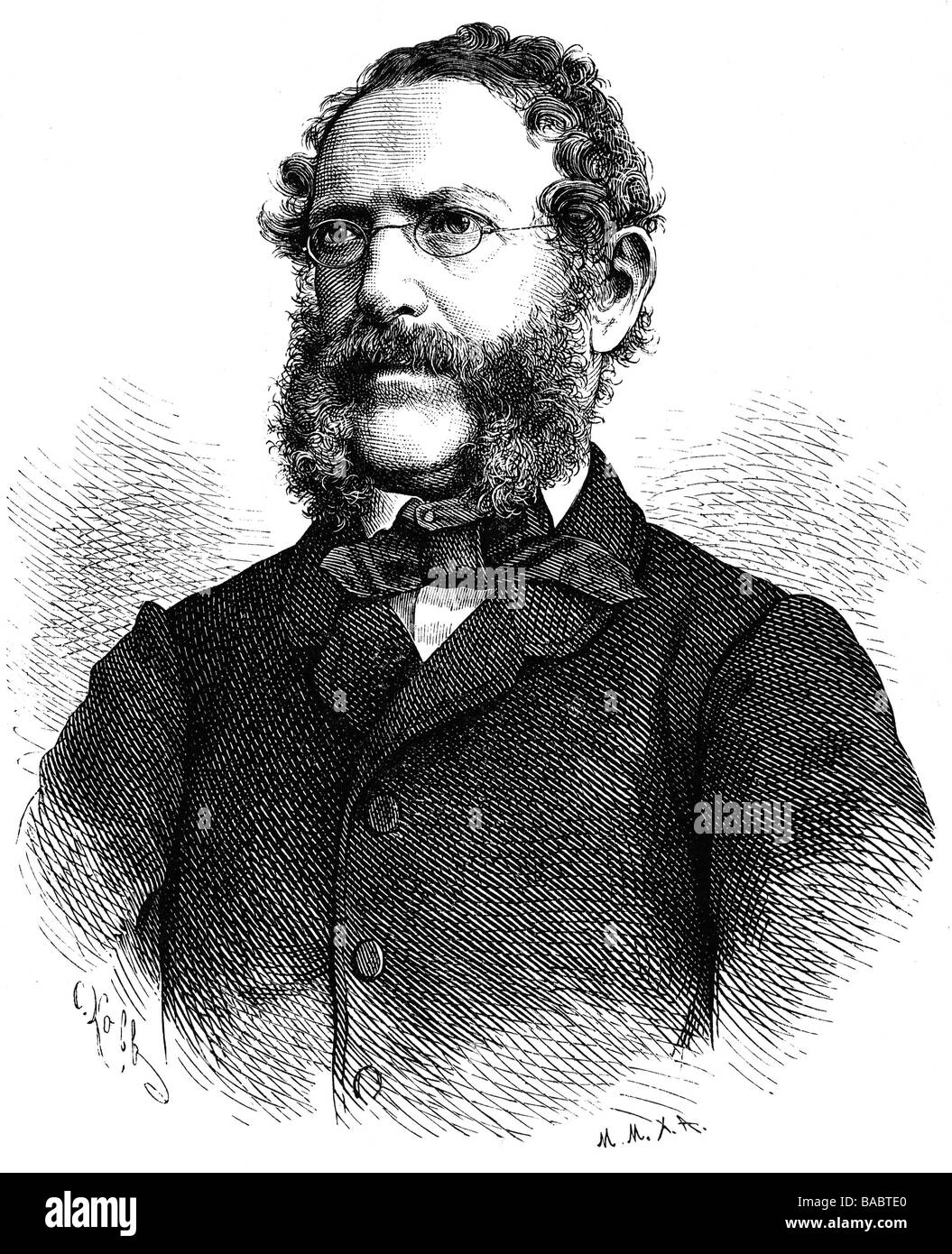 Auersperg, Anton Alexander count, 11.4.1806 - 12.9.1876, Austrian author / writer, portrait, wood engraving after Carl Kolb, circa 1880, Stock Photo