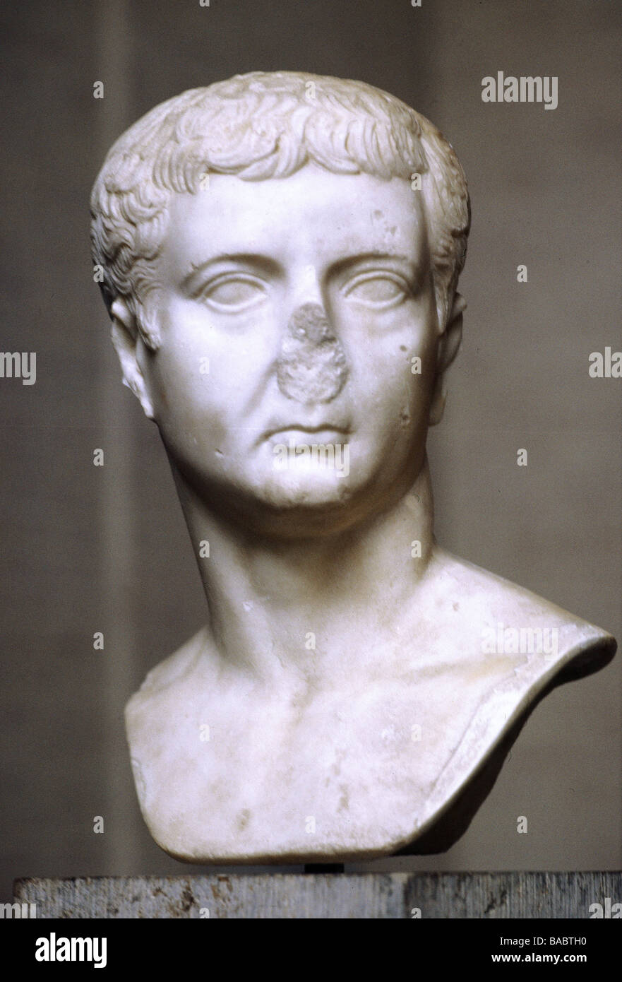 Tiberius (Julius Caesar Augustus), 16.11.42 BC - 16.3.37 AD, Roman Emperor 19.8.14 - 16.3.37, portrait, bust, 1st century AD, Munich Glyptothek, , Stock Photo
