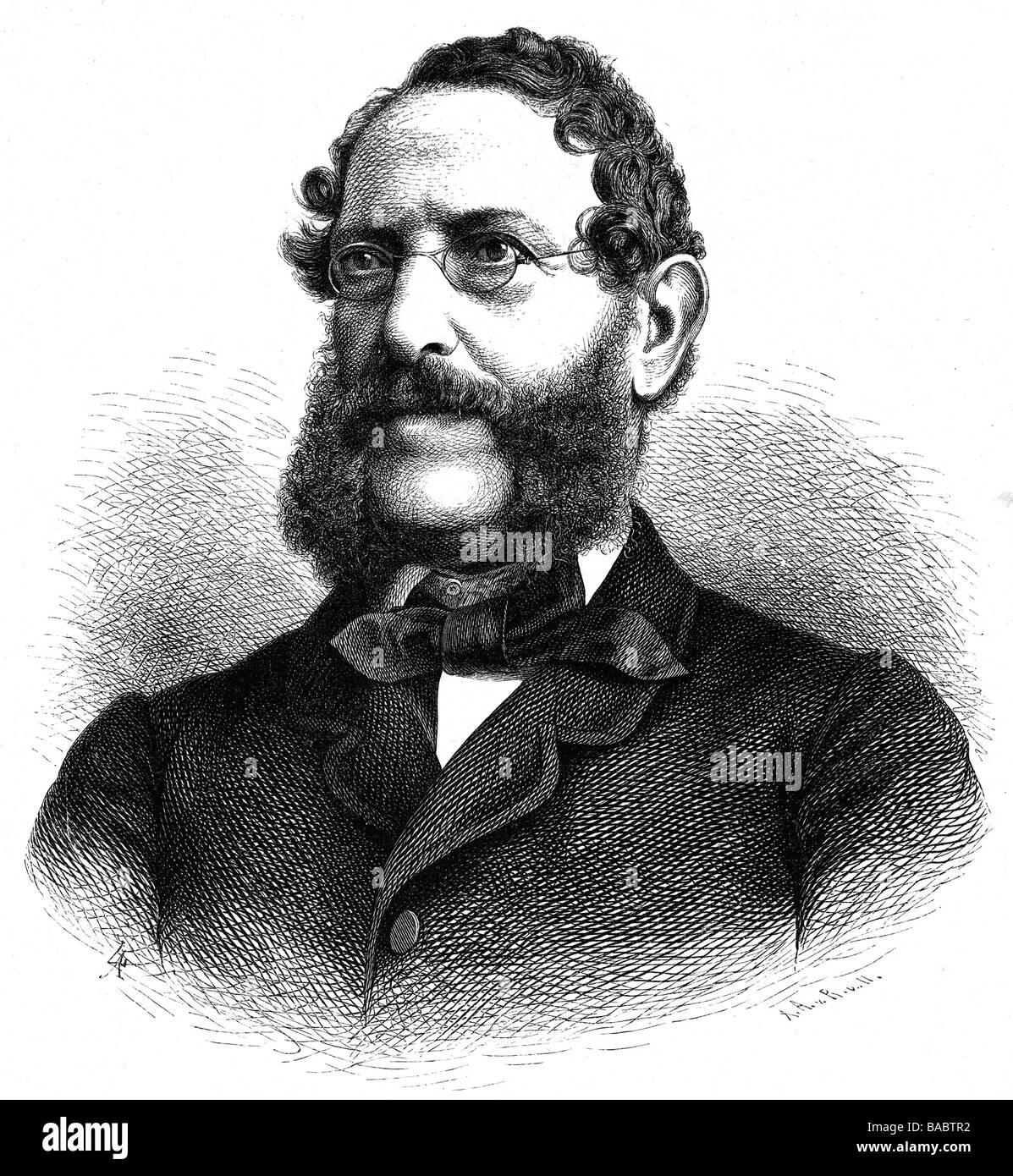 Auersperg, Anton Alexander count, 11.4.1806 - 12.9.1876, Austrian author / writer, portrait, wood engraving, late 1876, Stock Photo