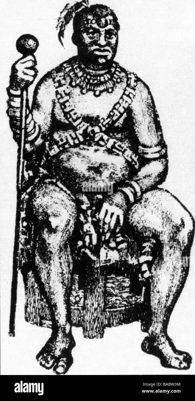 Shaka, circa 1787 - 22.9.1828, King of the Zulu 1816 - 1828, full length, sitting, drawing, 19th century, Stock Photo