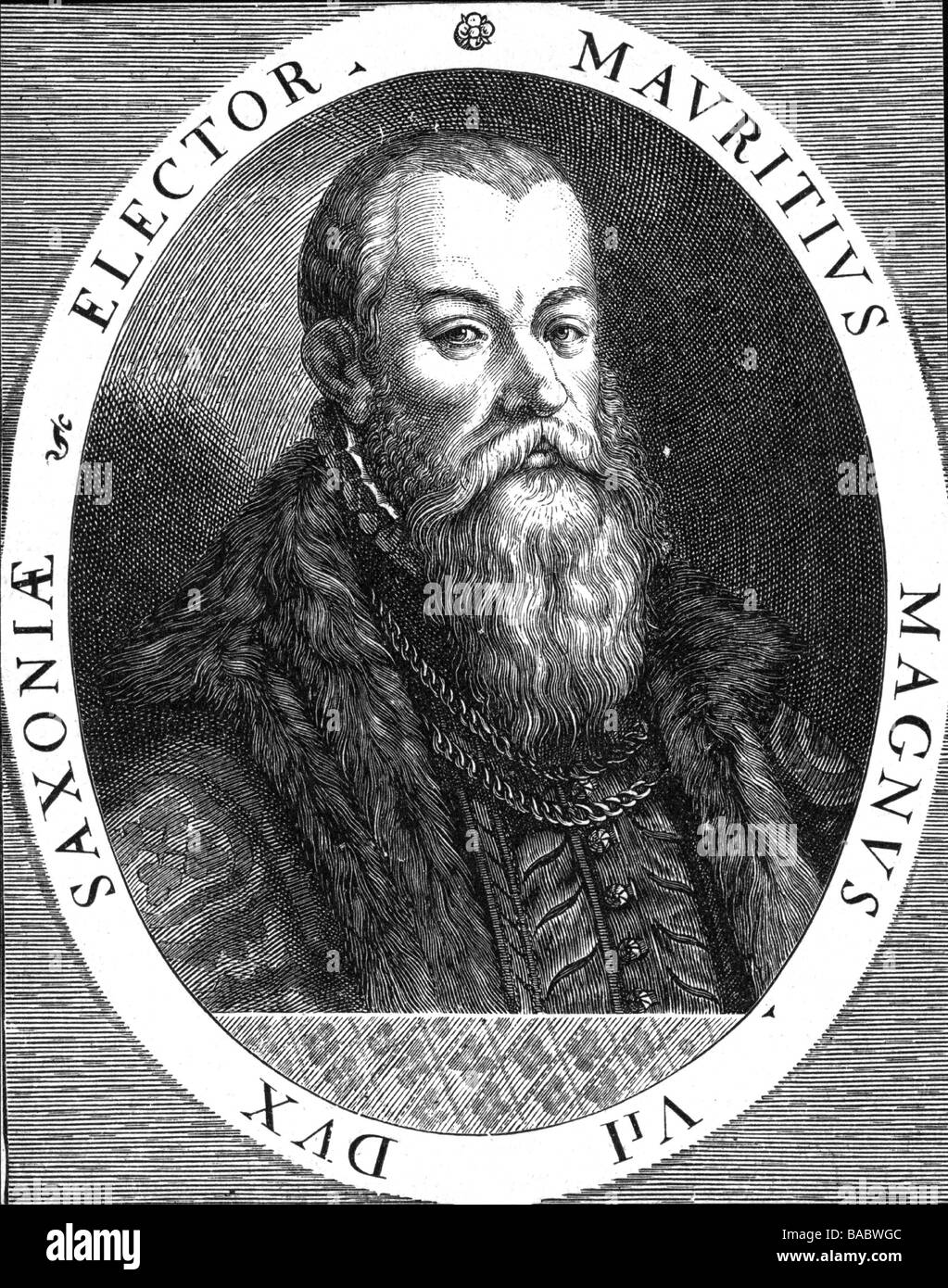 Maurice, 21.3.1521 - 11.7.1553, Elector of Saxony from 4.6.1547, portrait, copper engraving by Lukas Cranach the Older, 16th century, Artist's Copyright has not to be cleared Stock Photo