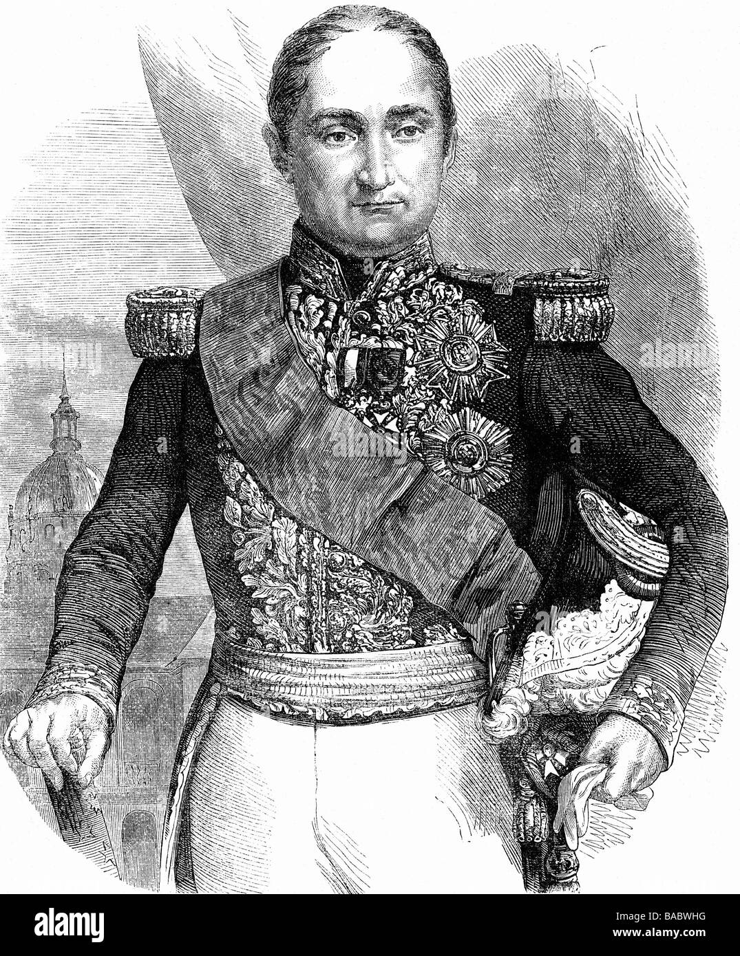Bonaparte, Jerome, 15.11.1784 - 24.6.1860, King of Westphalia 1807 - 1813, half length, wood engraving, circa 1852, Stock Photo