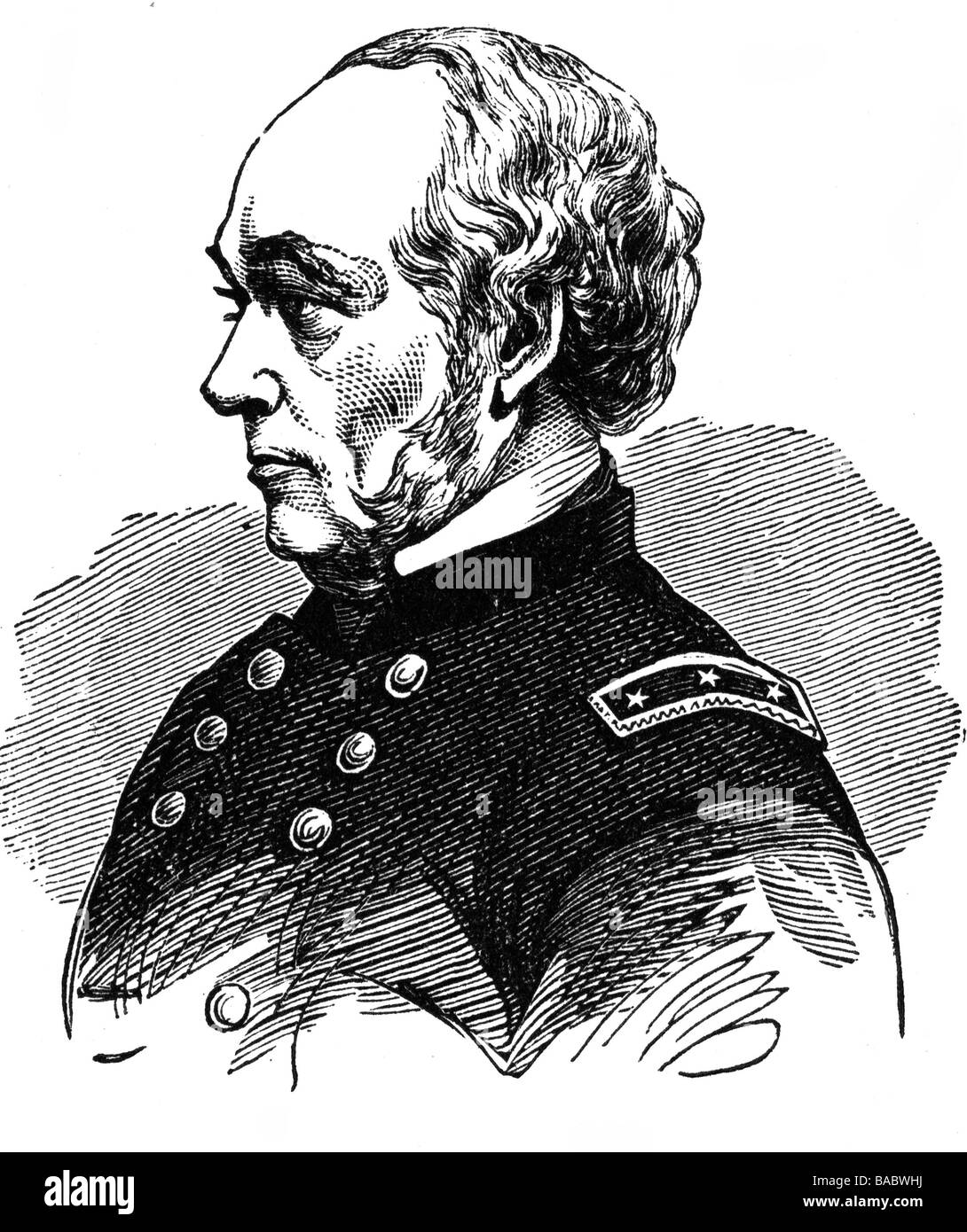 Halleck, Henry W., 15.1.1815 - 9.1.1872, American general, portrait, wood engraving, 19th century, , Stock Photo