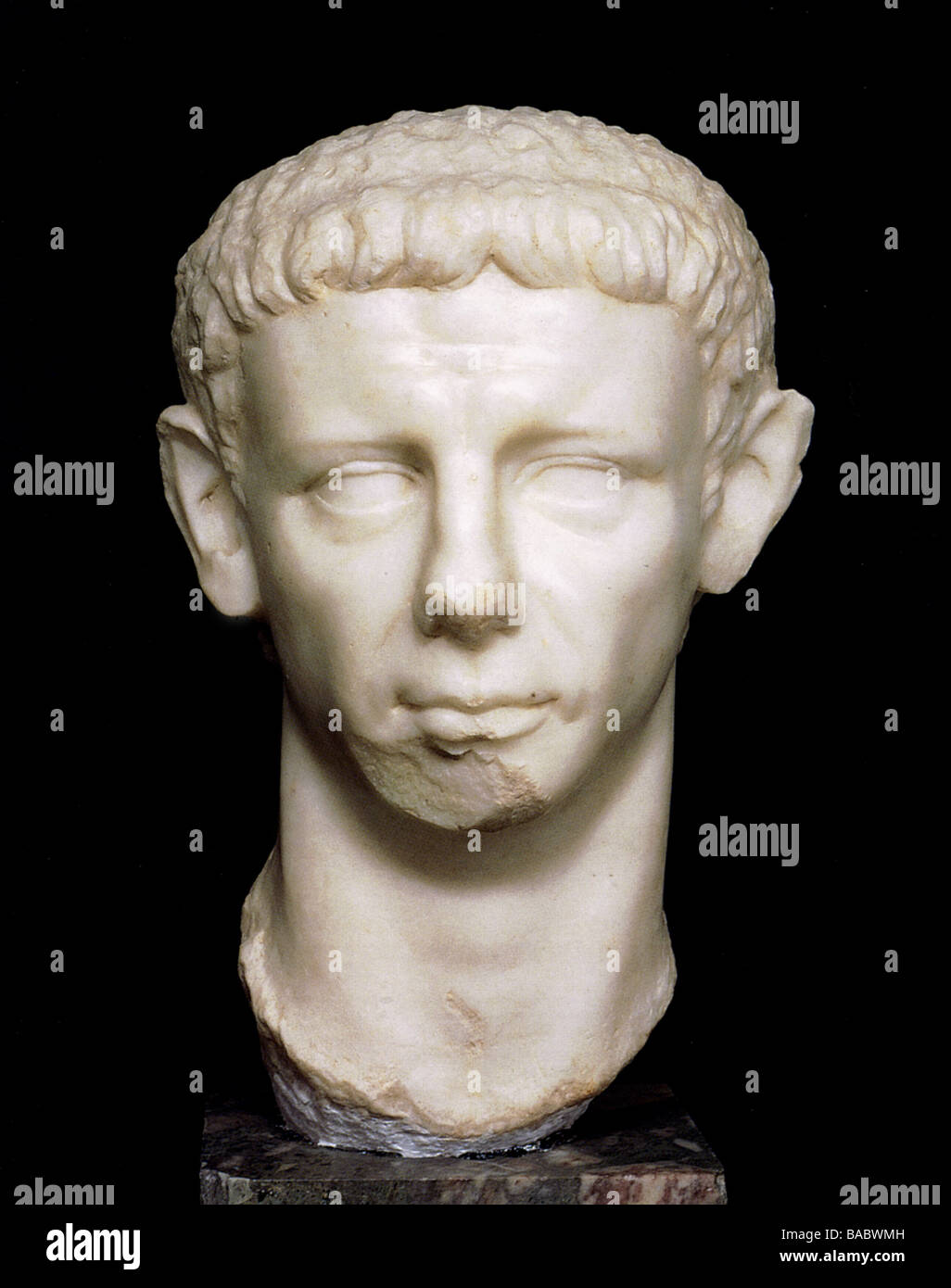 Claudius (Tiberius C. Caesar Augustus Germanicus), 1.8.10 BC - 13.10.54 AD, Roman Emperor 25.1.41 - 13.10.54, portrait, bust, marble, Museo Capitolino, Rome, Stock Photo