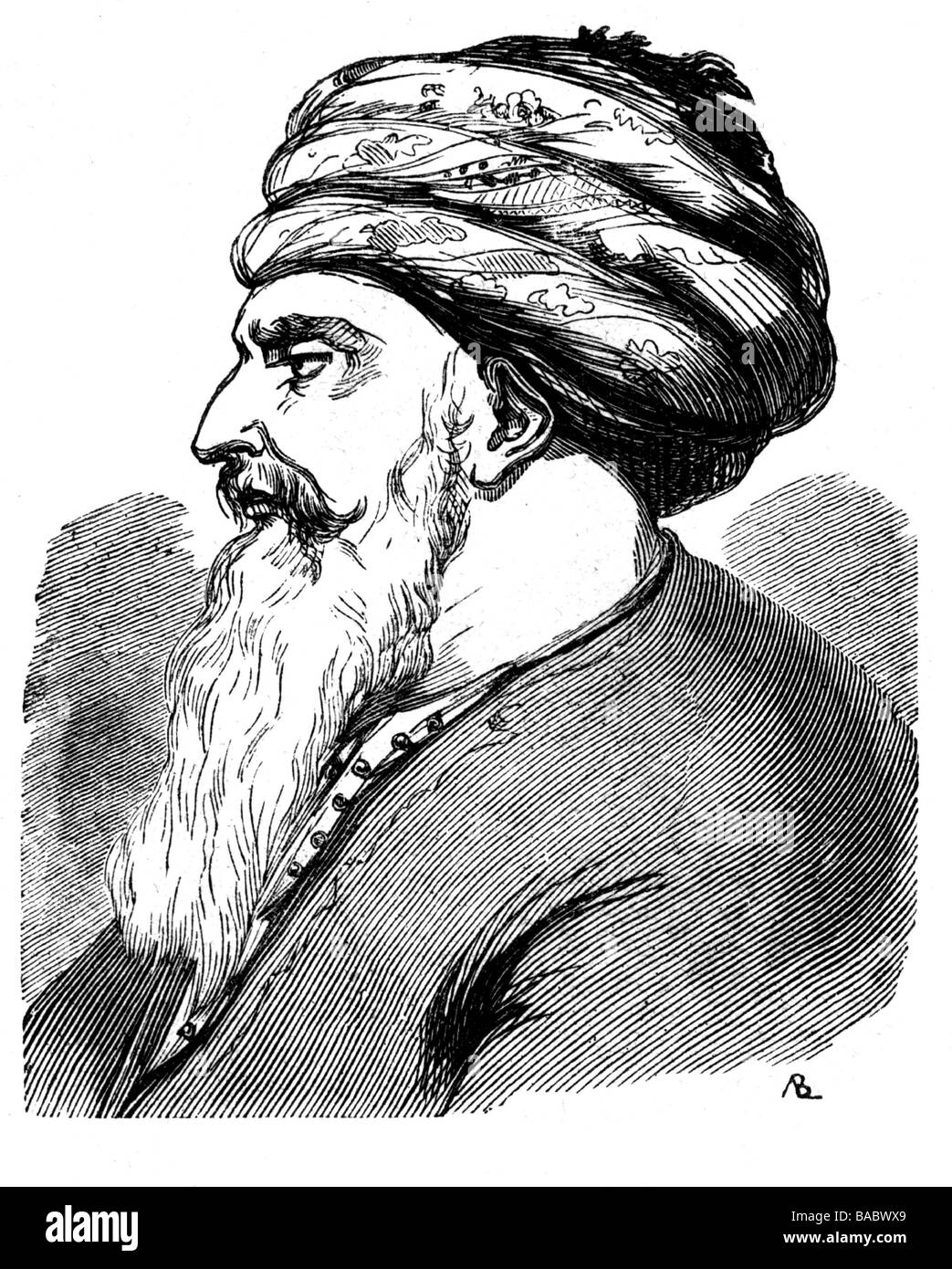 Abd al Qadir, 6.9.1808 - 26.5.1883, Algerian freedom fighter, portrait, wood engraving, 19th century, , Stock Photo