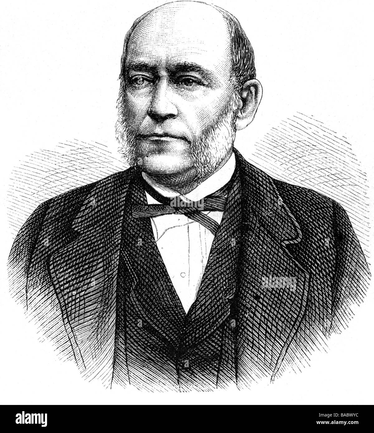 Rokitansky, Carl Baron von, 19.2.1804 - 23.7.1878, Bohemian physician, portrait, wood engraving, 19th century, Stock Photo