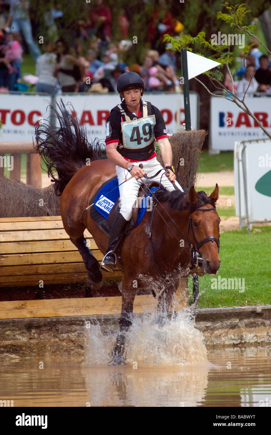 Adelaide International Horse Trials 2005 competitor in water during