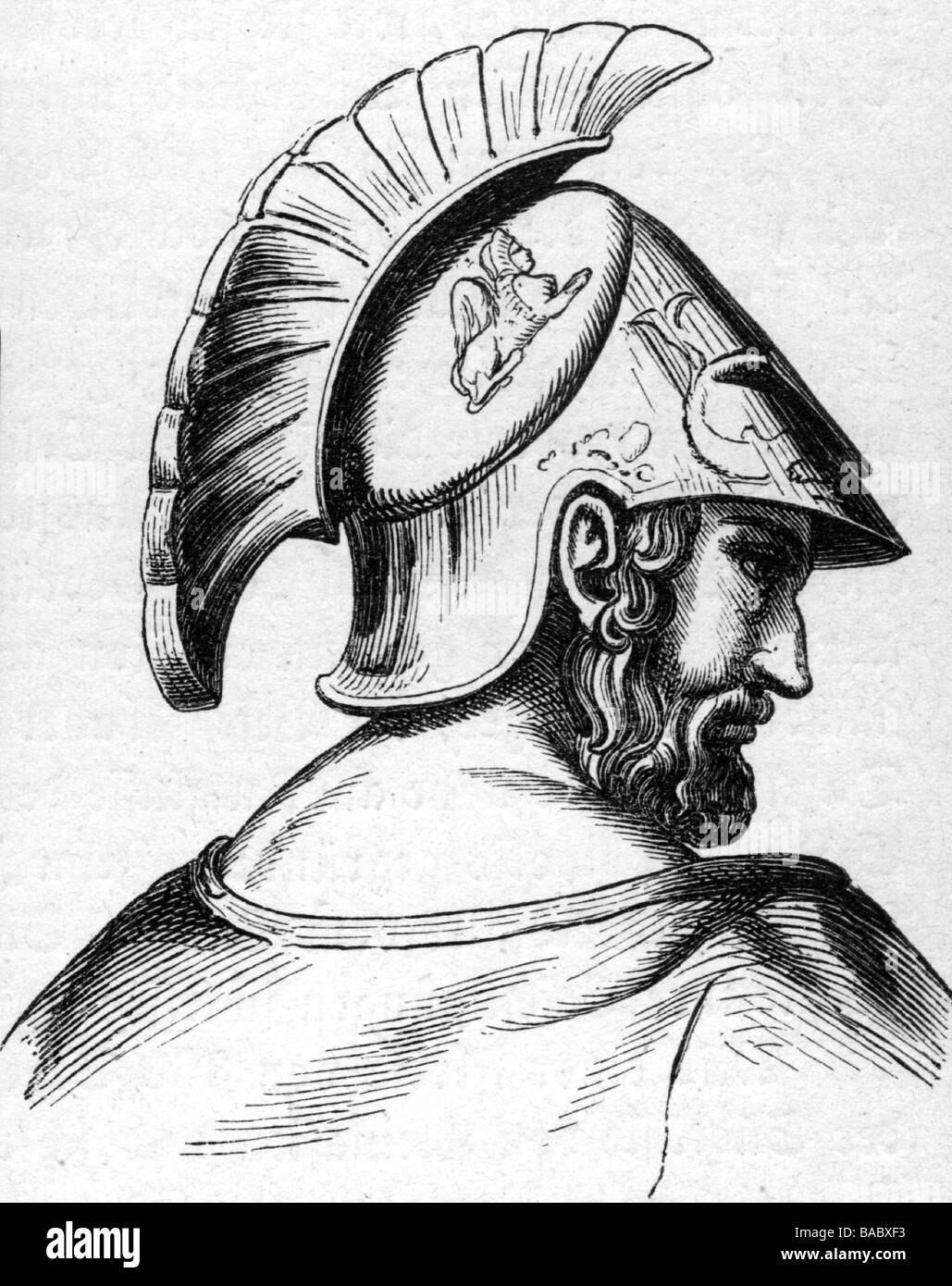 Cimon, circa 510 - 449 BC, Athenian politician, portrait, wood  engraving, 19th century, , Stock Photo