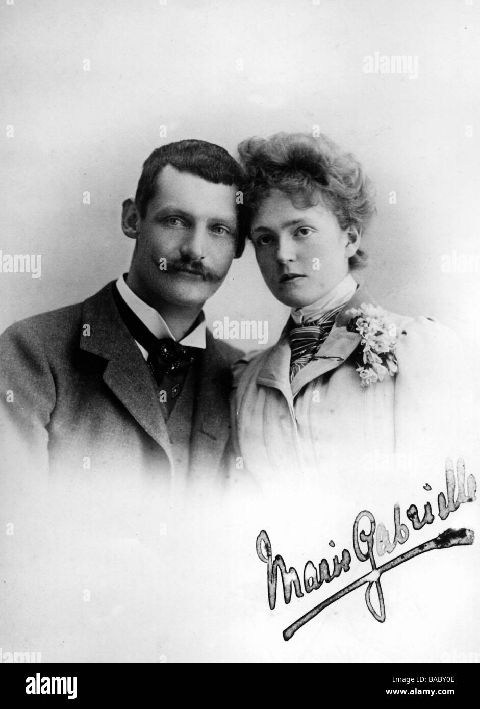 Rupprecht, 18.5.1869 - 2.8.1955, Crown Prince of Bavaria  5.11.1913 - 9.11.1918, with wife Marie Gabrielle, 1900, , Stock Photo