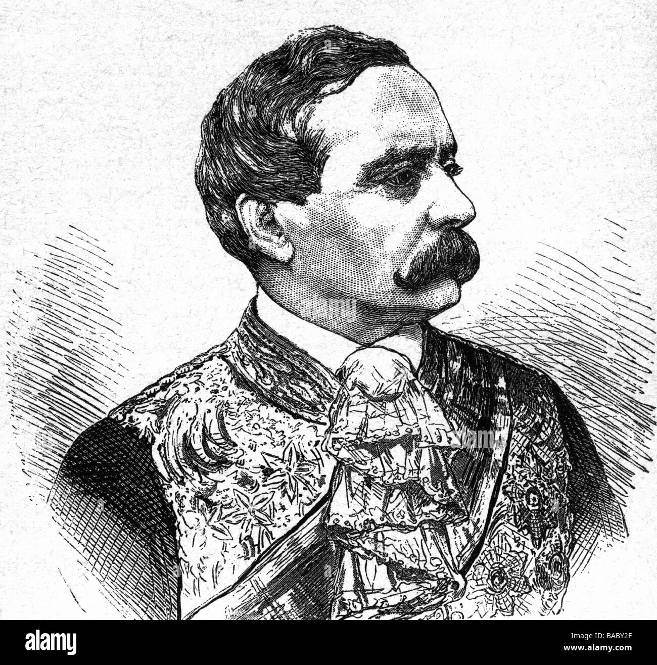 Hohenlohe-Schillingfuerst, Chlodwig Prince of, 31.3.1819 - 6.7.1901, German politician, Prime Minister and Foreign Minister of Bavaria 31.12.1866 - 18.2.1870, portrait, wood engraving, circa 1870, , Stock Photo