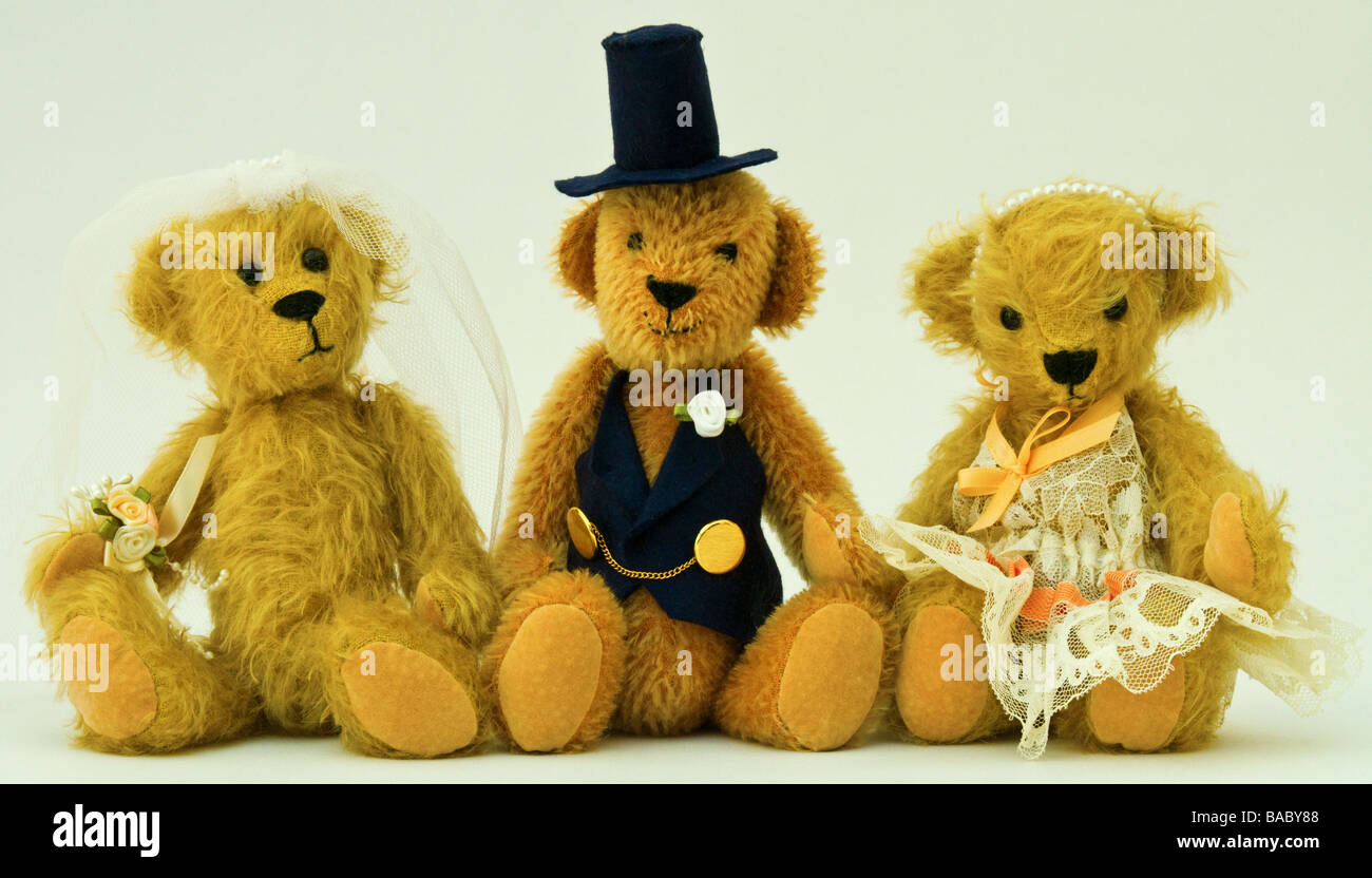 bride and groom teddies