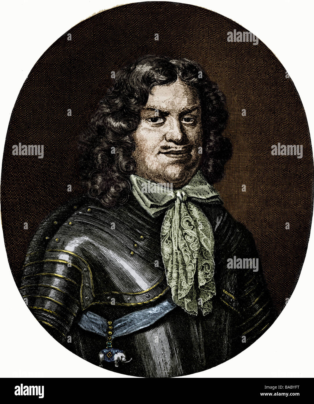 John George III, 30.6.1647 - 12.9.1691, Elector of Saxony 1.9.1680 - 12.9.1691, portrait, after copper engraving by J. Gole, 17th century, later coloured, Artist's Copyright has not to be cleared Stock Photo