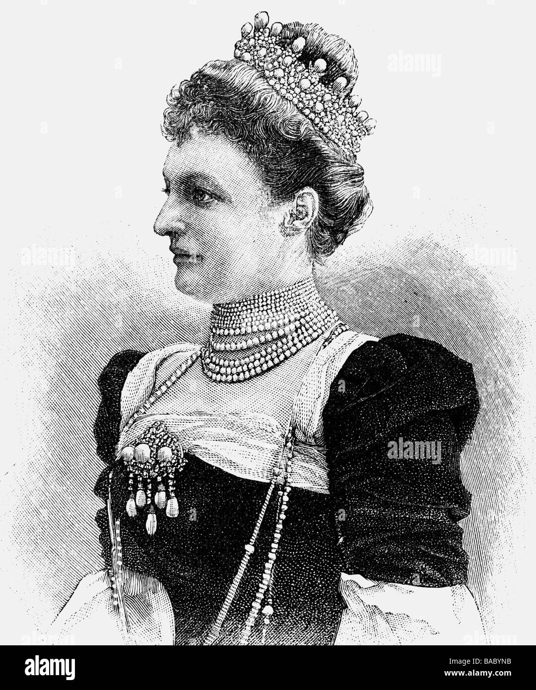 Thurn und Taxis, Margarete Klementine Princess of, 6.7.1870 - 2.5.1955, portrait, wood engraving, circa 1895, , Stock Photo