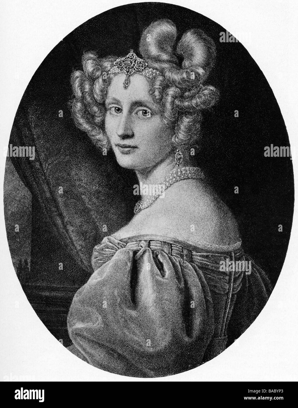 Thurn und Taxis, Wilhelmine Princess of, 3.6.1803 - 14.5.1835, portrait, after contemporary lithograph, 19th century, Stock Photo