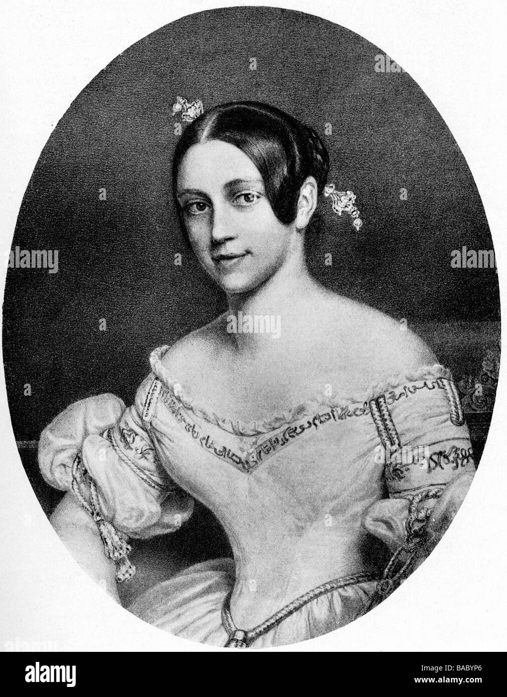 Thurn und Taxis, Mathilde Sophie Princess of, 9.2.1816 - 2.1.1886, half length, after contemporary lithograph, 19th century, Stock Photo