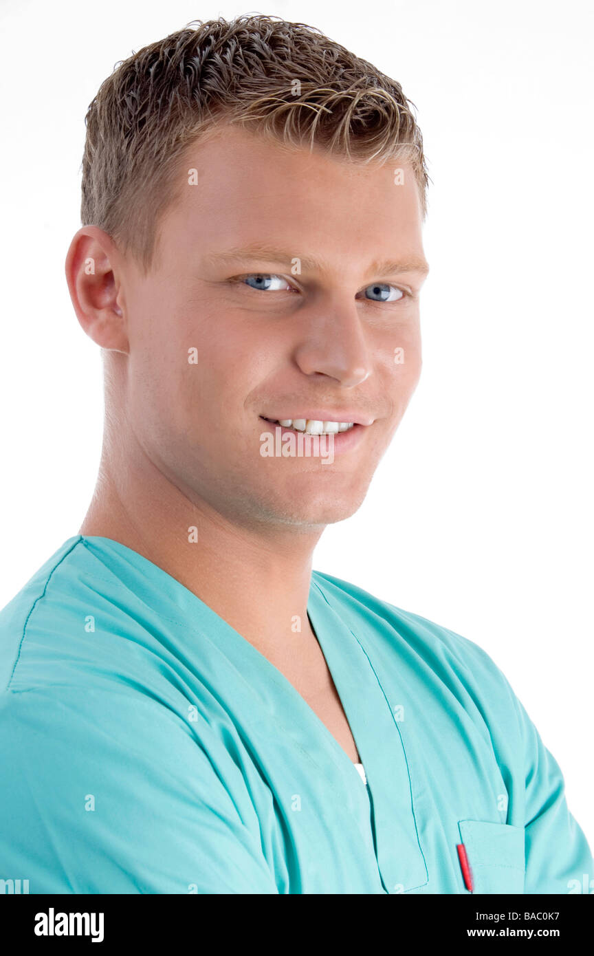 Handsome smiling young doctor hi-res stock photography and images - Alamy