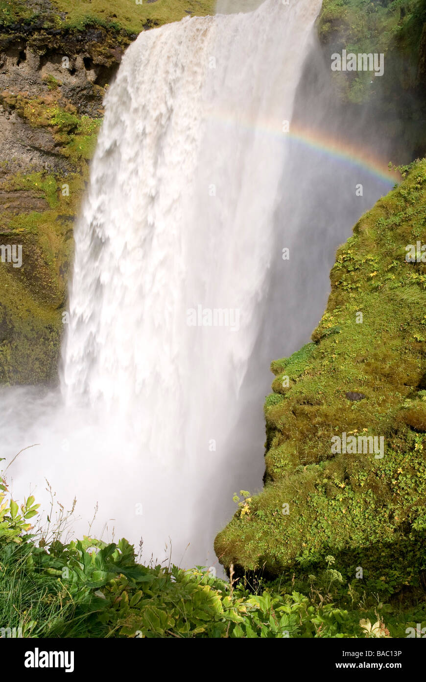 Iceland, South Region, Skogafoss waterfall Stock Photo