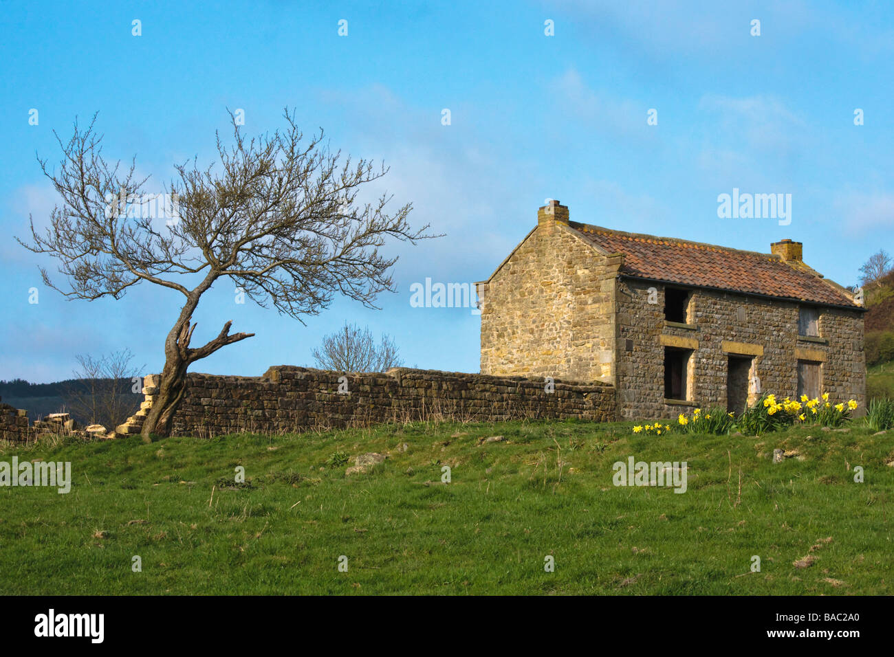 Abandoned Derelect Farm House, Hole of Horcum, North Yorkshire, England, Uk Stock Photo