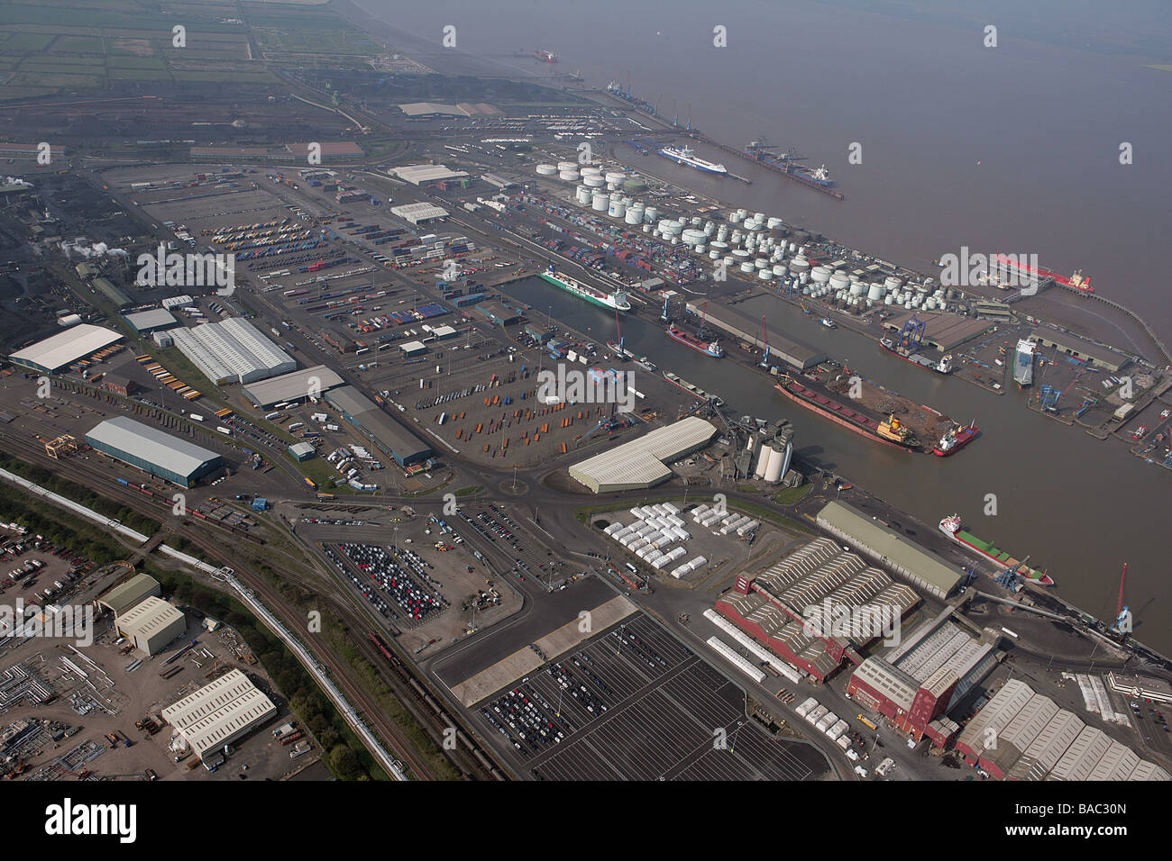 Immingham Dock Aerial shot Stock Photo
