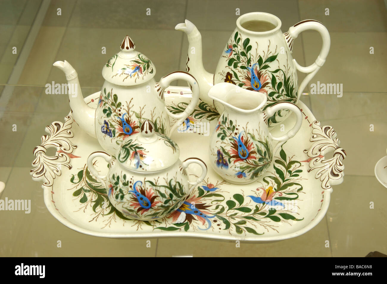 Coffee and tea set in the Silver Collection Stock Photo Alamy