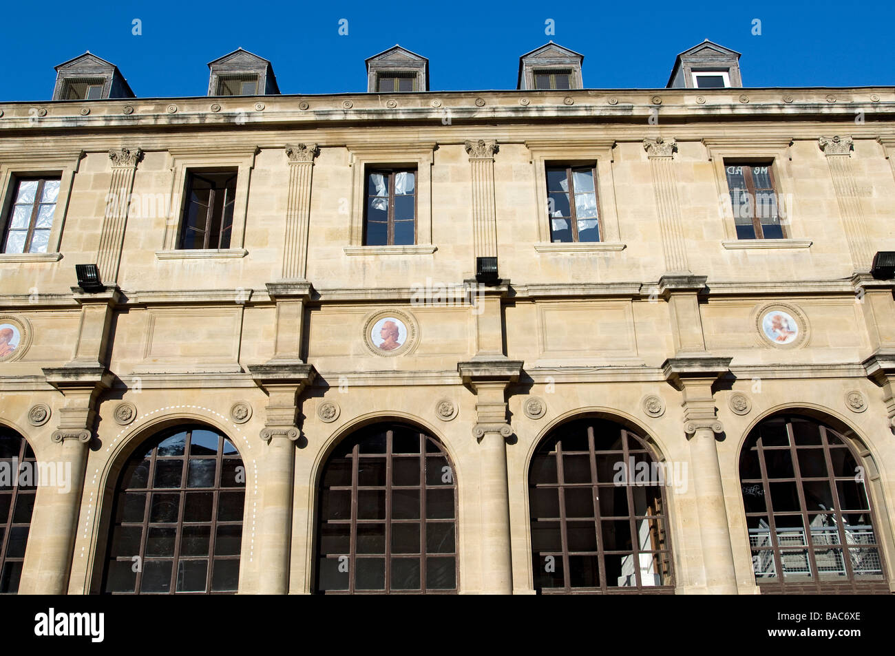 France, Paris, Saint Germain des Pres District, Ecole des Beaux Arts (Art School), Neo classical facade Stock Photo