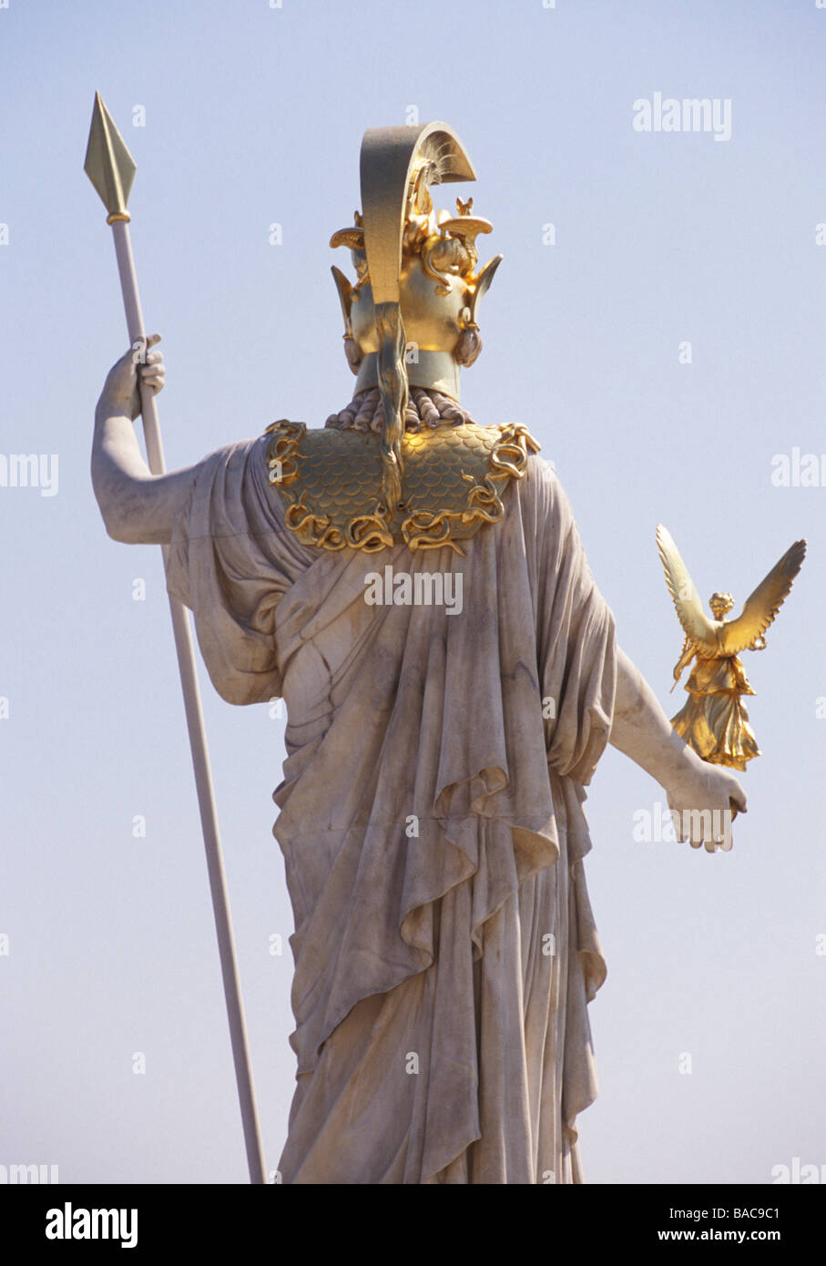 Pallas Athena Vienna with Nike and spear Stock Photo - Alamy