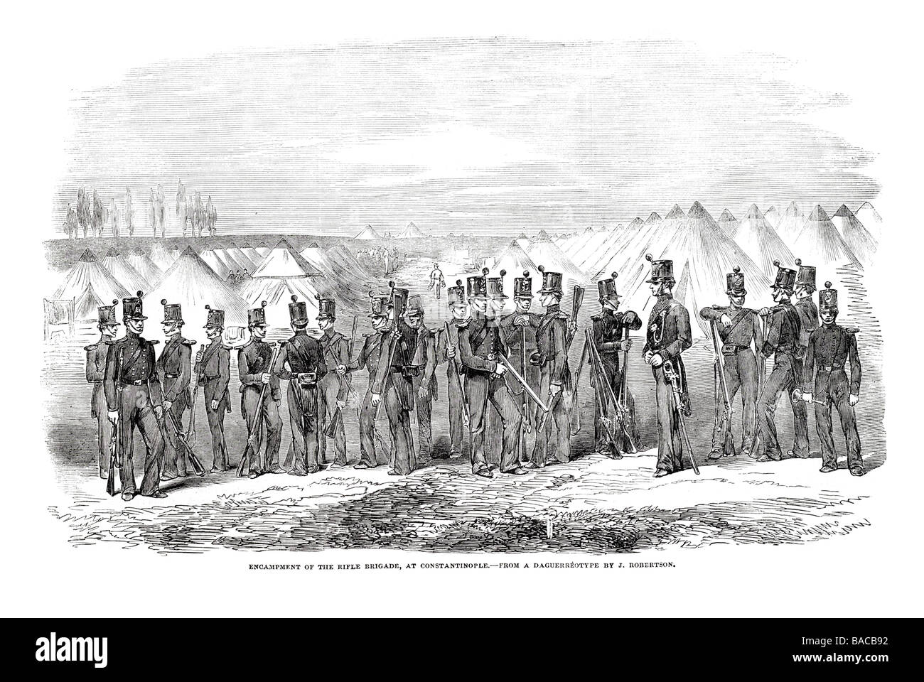 encampment of the rifle brigade at constatinople 1854 Stock Photo