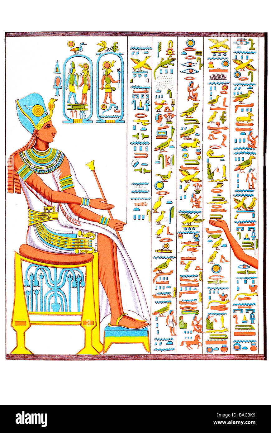 Egyptian hieroglyphs Stock Photo