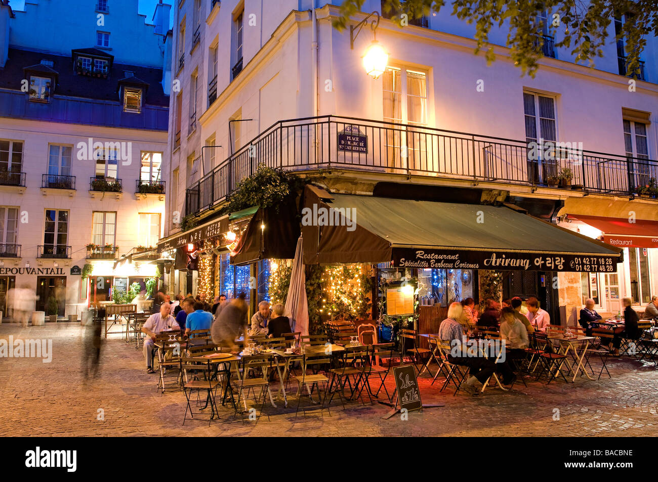 France Paris Place Du Marche Sainte Catherine Stock Photo Alamy