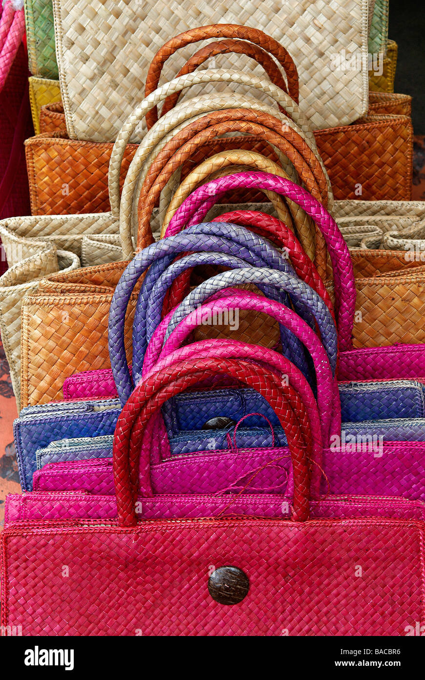 Indonesia, Bali, Ubud, handicraft, handbags Stock Photo Alamy
