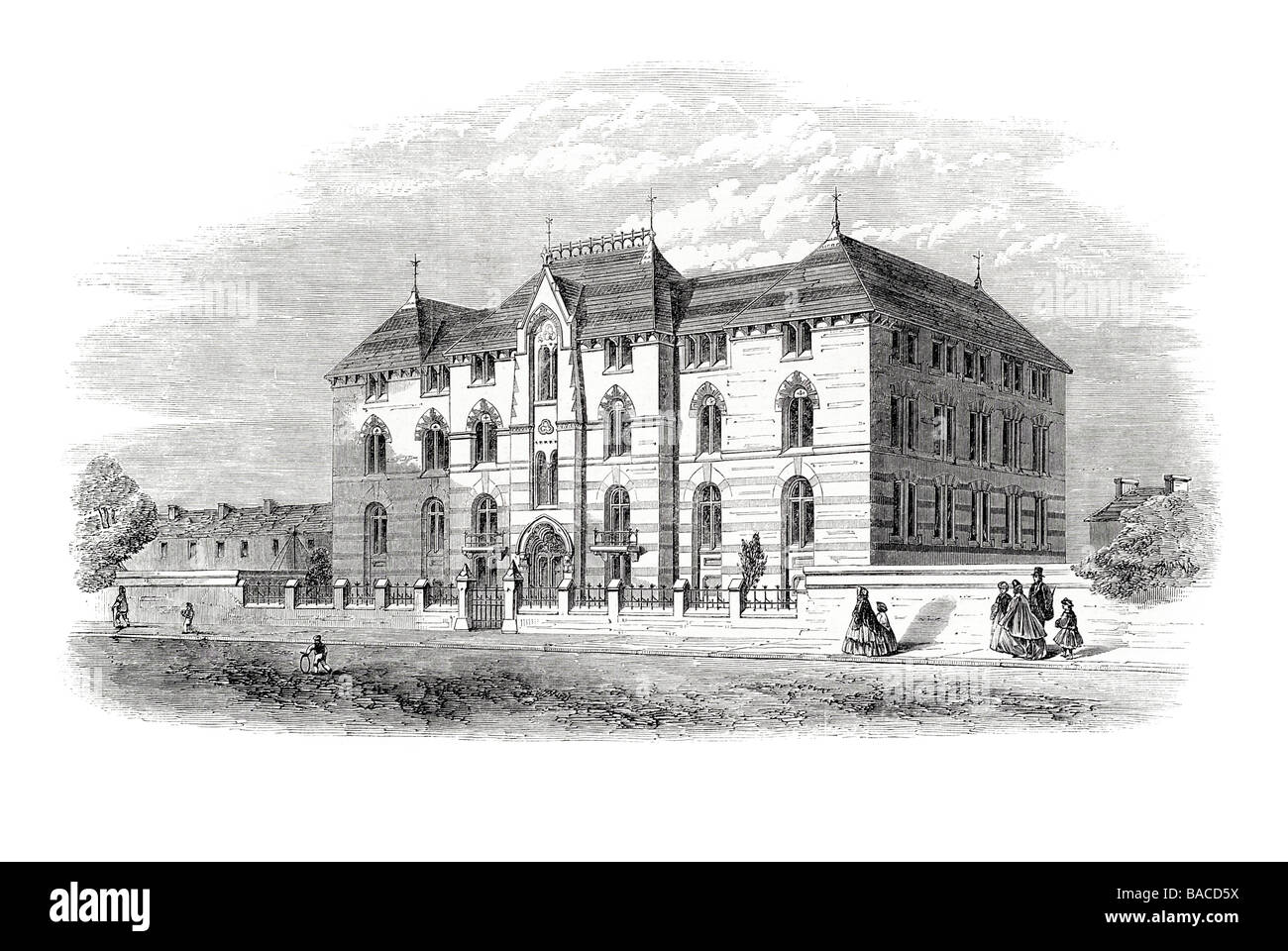 the albert memorial industrial schools at birkenhead built by mr w jackson m p 1865 Stock Photo