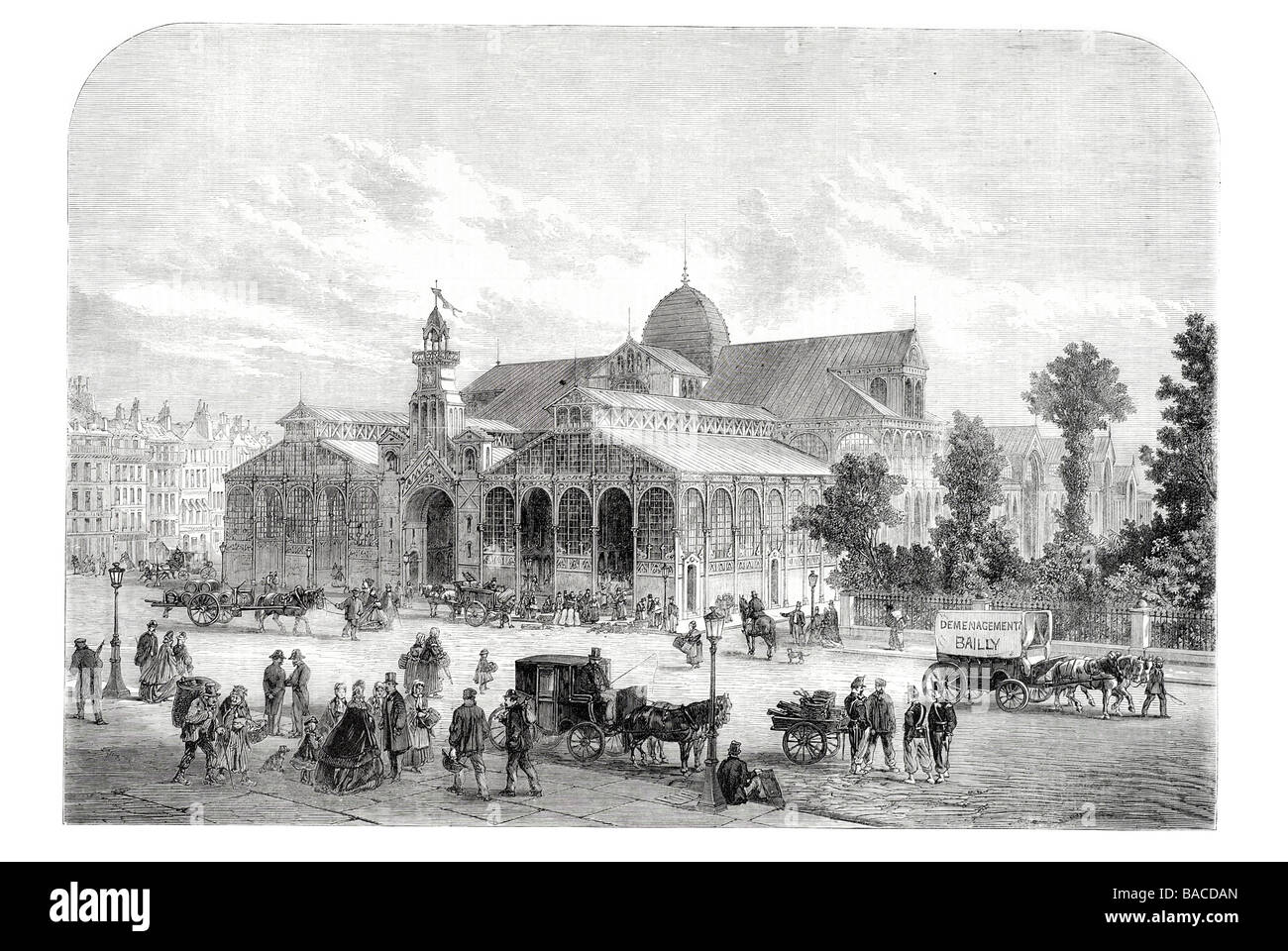 paris improvements new market of the temple 1865 Stock Photo
