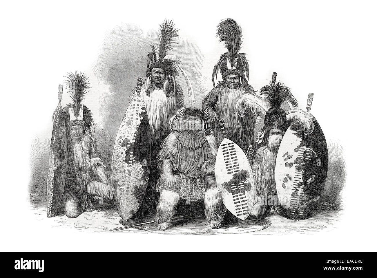 zulu kaffirs of natal South African Republic 1865 africa Transvaal Stock Photo