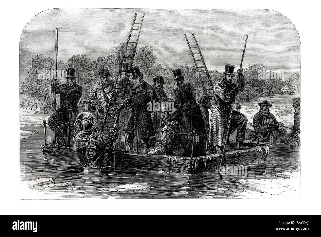 divers searching for the dead 1867 Regent's Park iceskating disaster