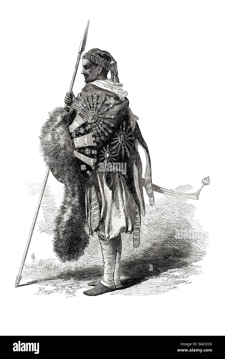 The Abyssinian Expedition A Native Chief 1868 Stock Photo