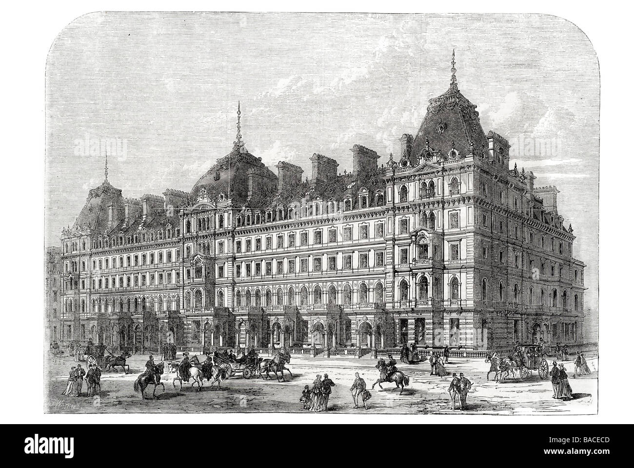 New Buildings In grosvenor Place 1868 Stock Photo