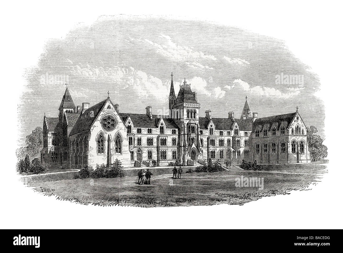 New Wesleyan College Belfast 1868 Stock Photo