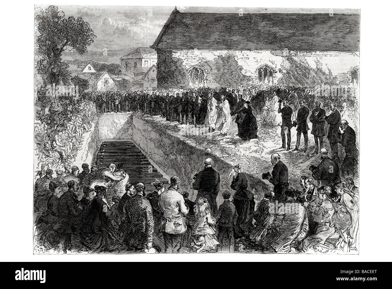 The Disaster of the Chester and Holyhead Railway The Funeral in Abergele Churchyard 1868 Stock Photo