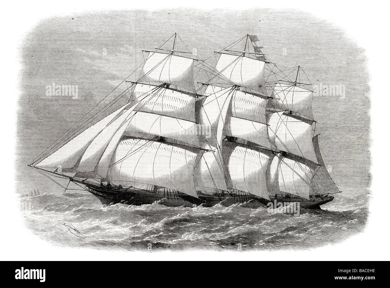 The Tea Ship Spindrift winner of the Ocean race from China 1868 Stock Photo