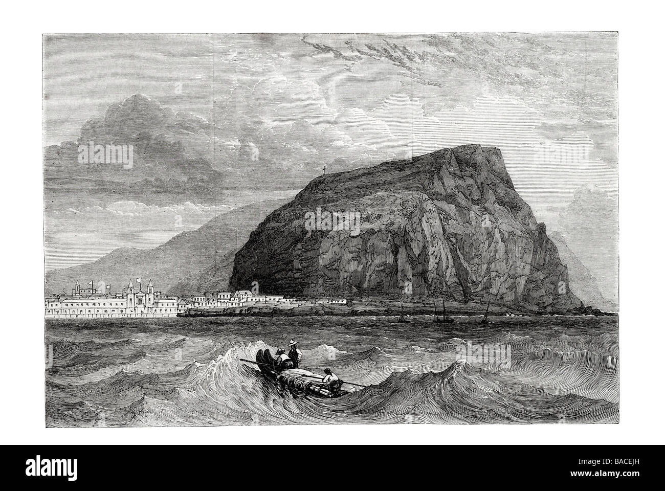 Arica in Peru Visited by the Earthquake 1868 Stock Photo