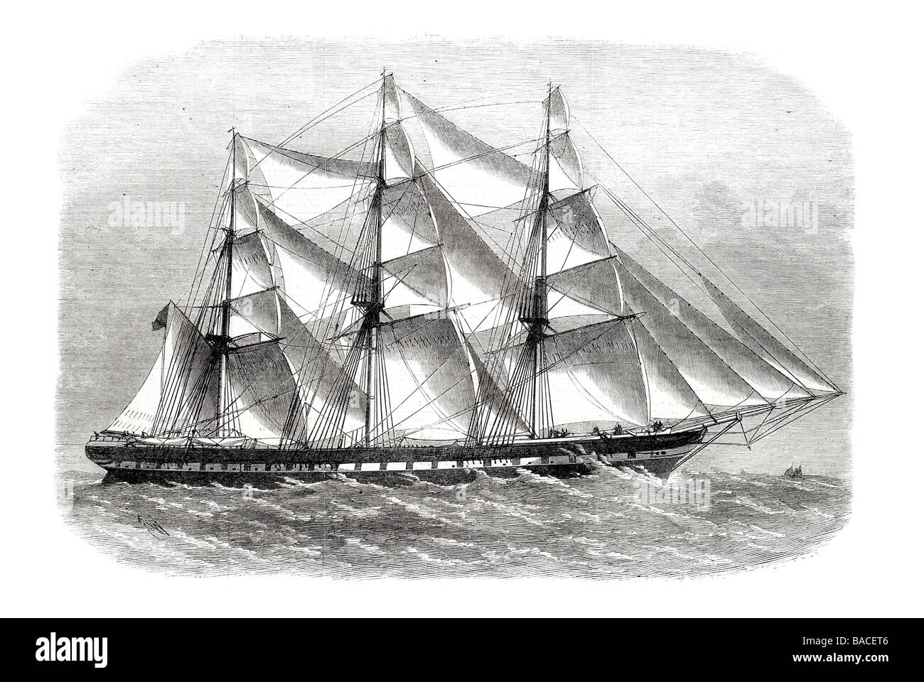 The Sobraon Australian Packet ship 1868 Tingara full rigged ship Stock Photo