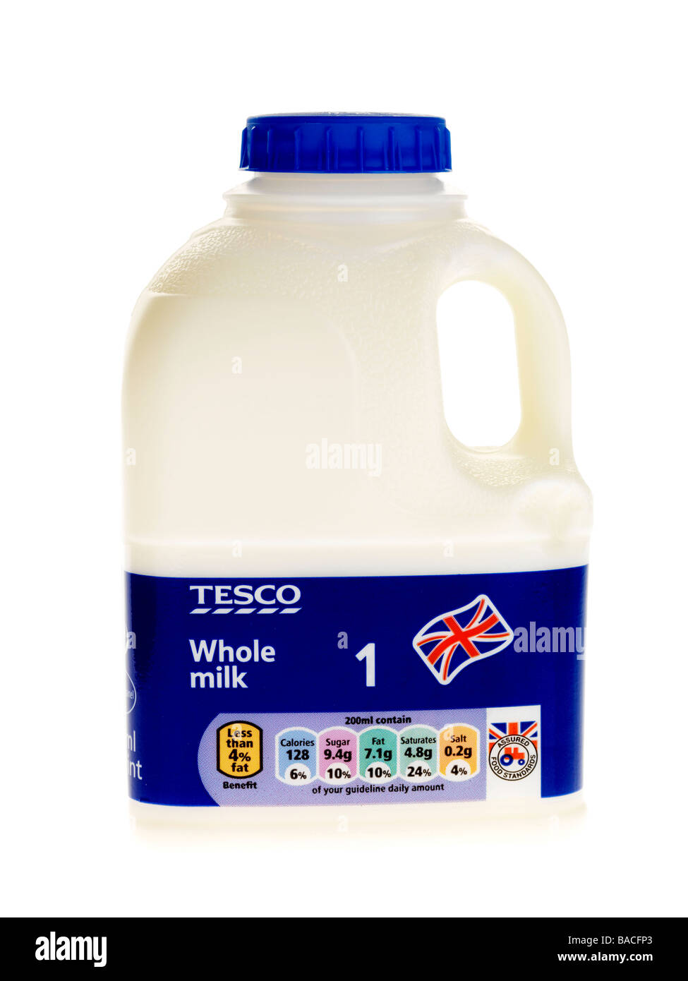 Pint of Whole Milk Stock Photo Alamy