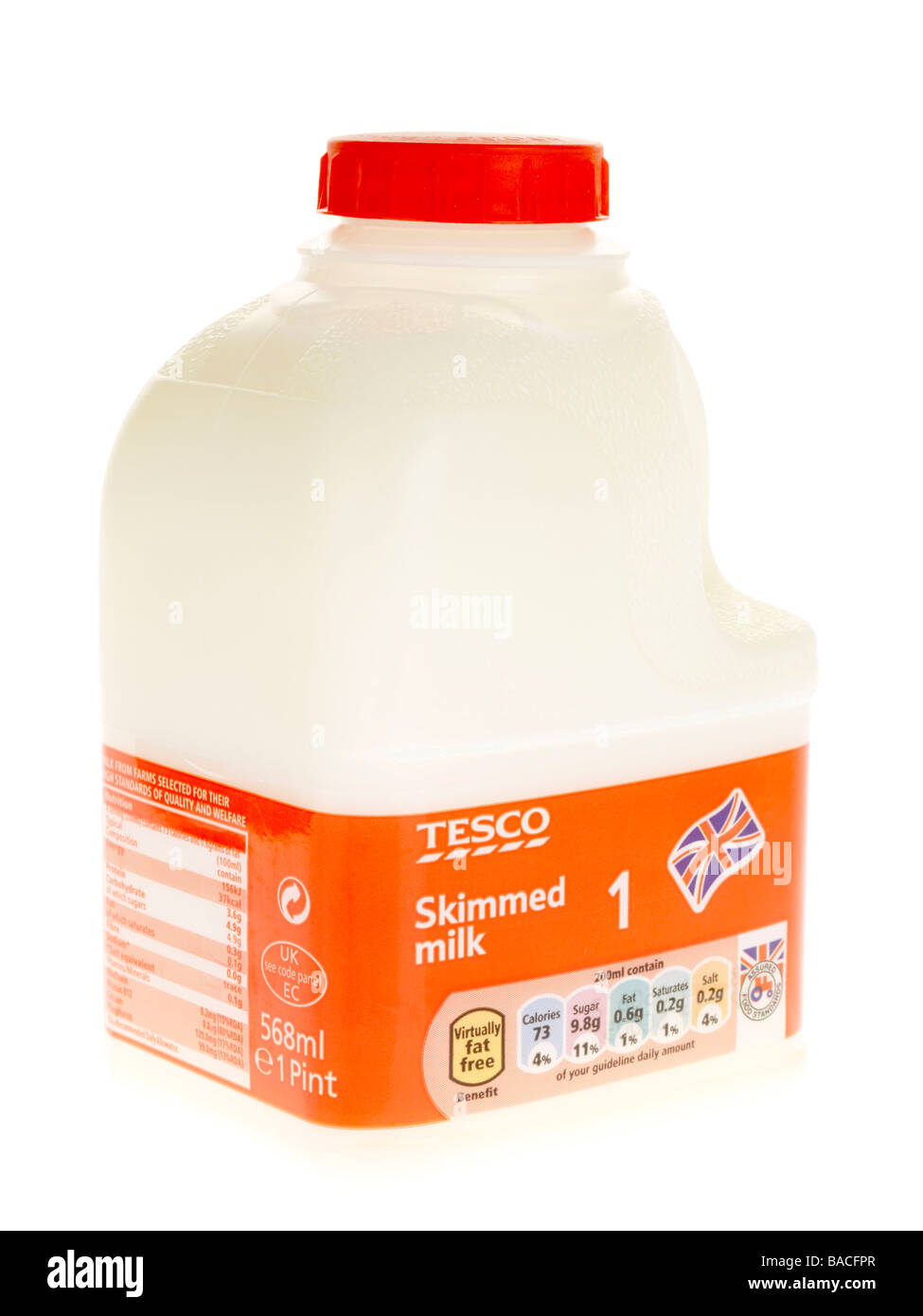 Pint of Skimmed Milk Stock Photo Alamy