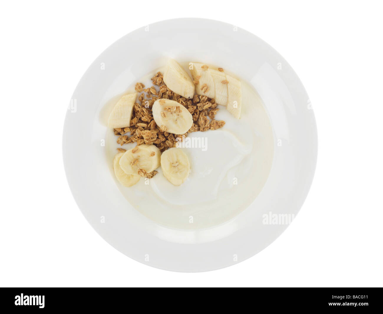 Natural Yogurt Granola and Banana Stock Photo Alamy