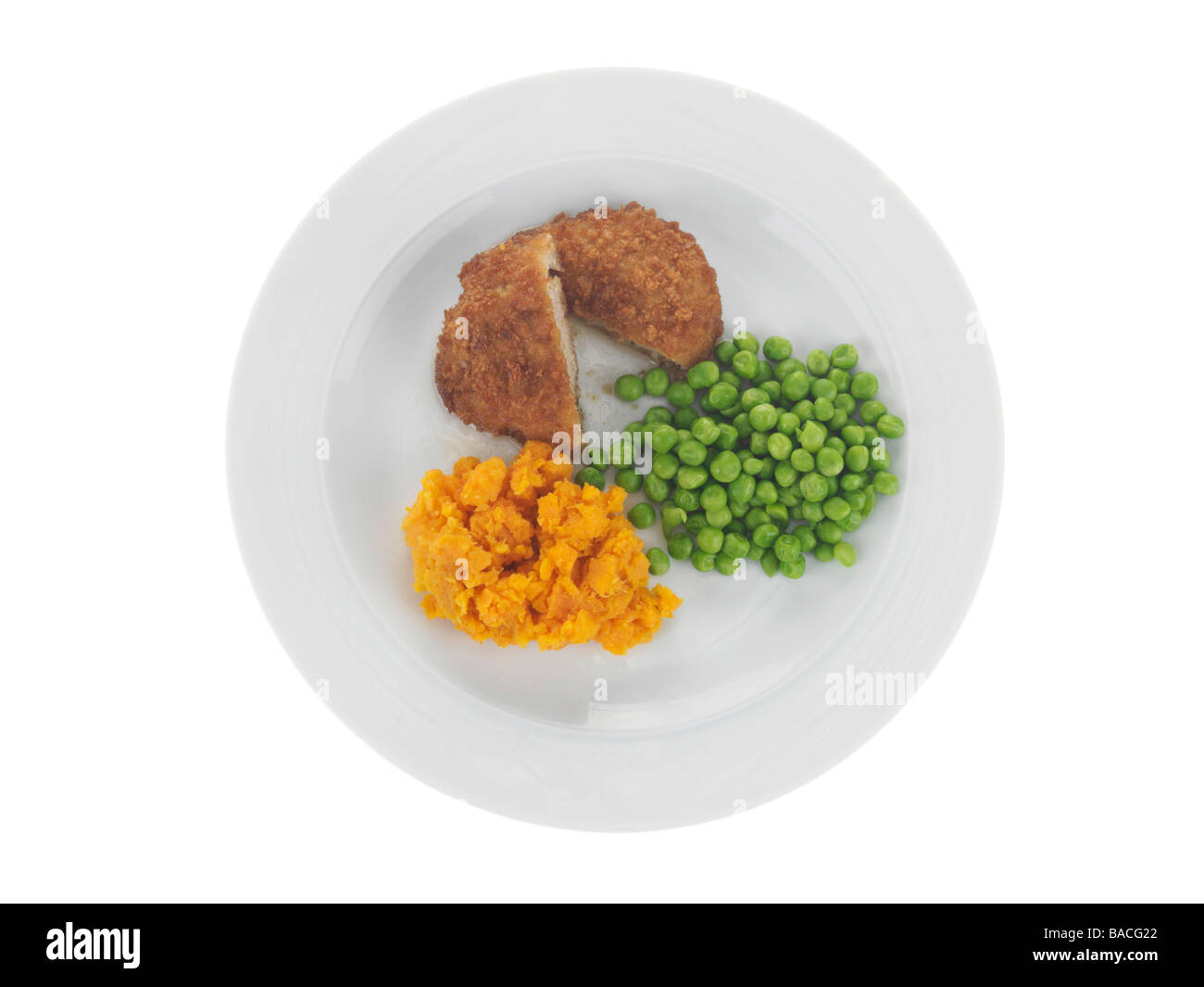 Chicken Kiev with Vegetables Stock Photo