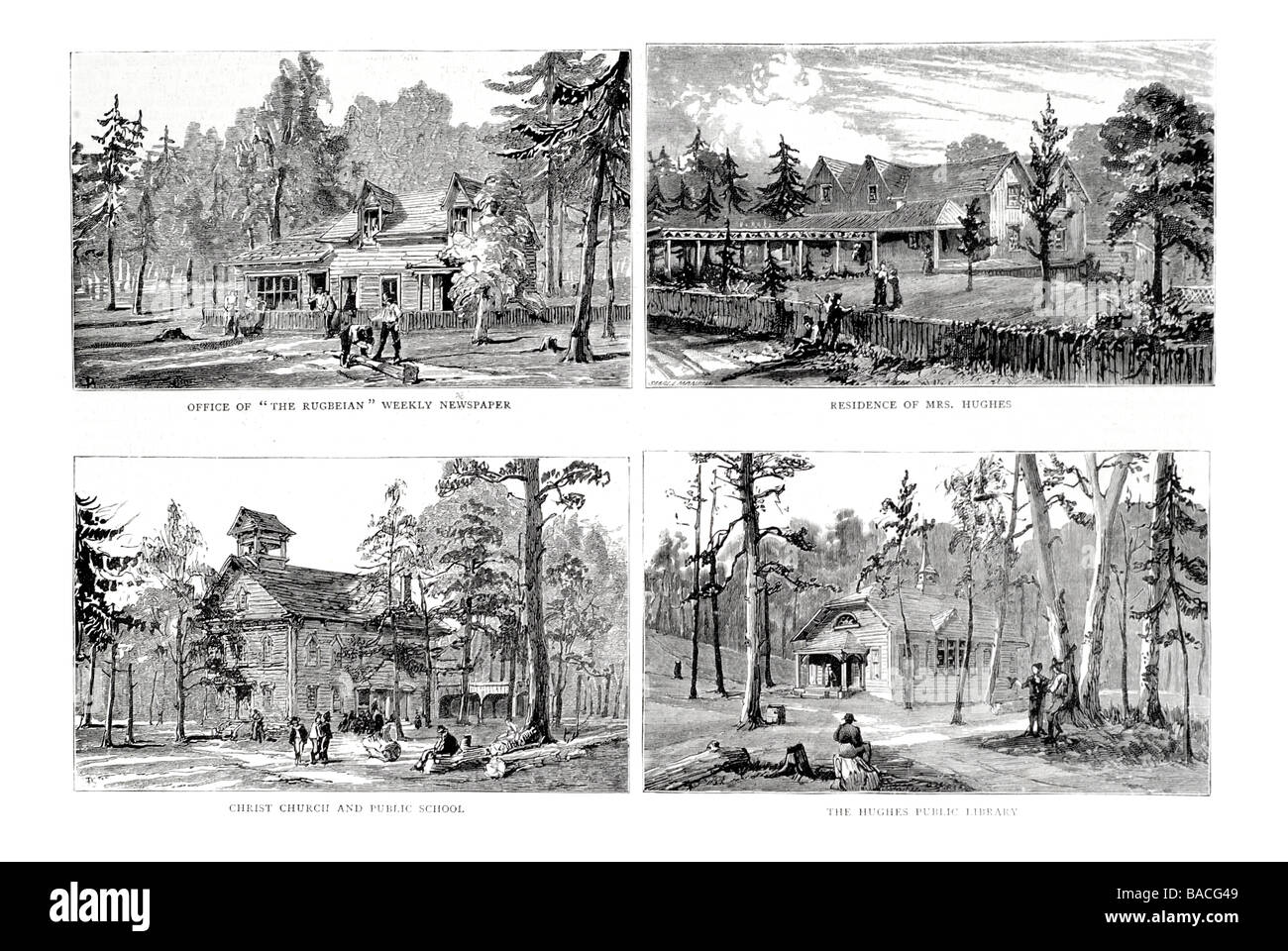 Sketches at Mr Thomas Hughes s settlement New Rugby Tennessee U S A Stock Photo