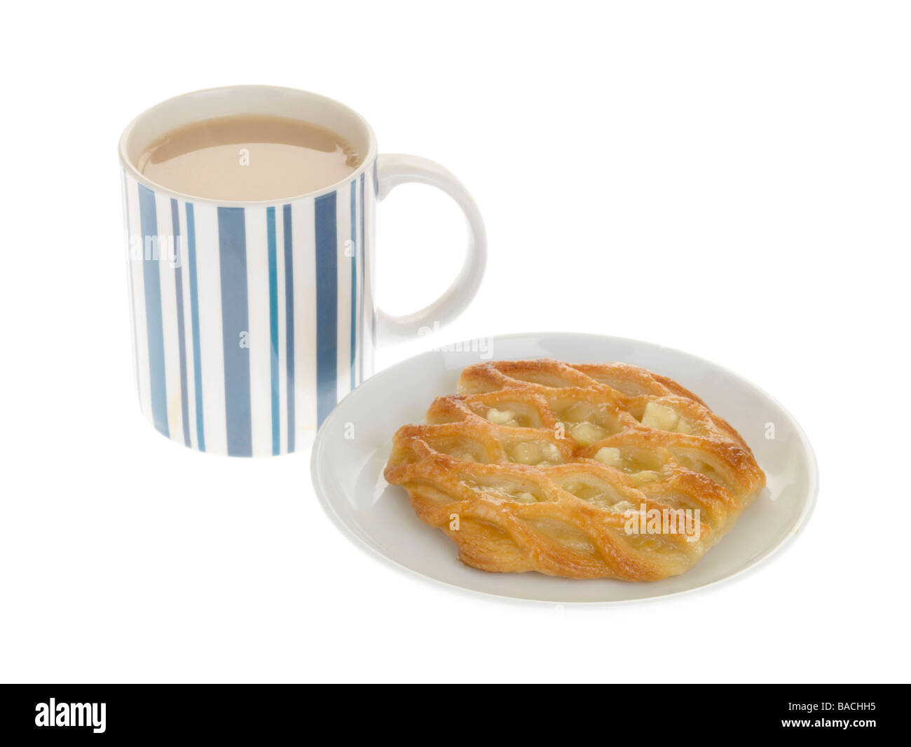 Hot Drink with Apple Trellis Pastry Stock Photo Alamy