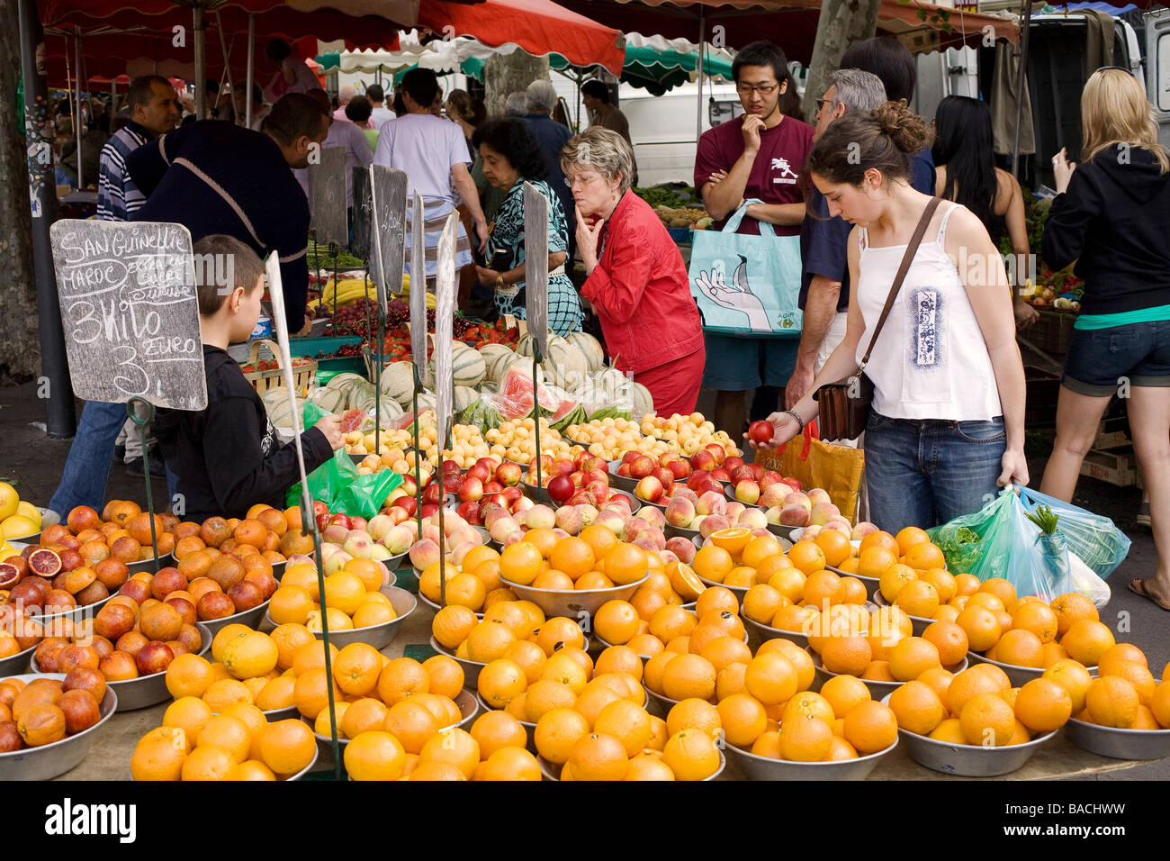 France, Rhone, Lyon, Quai Saint Antoine, Market Stock Photo Alamy